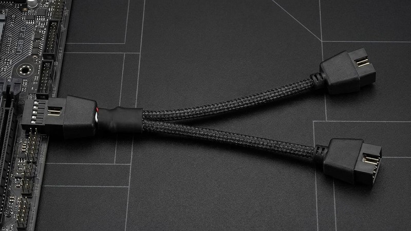 2 PCS USB 2.0 9Pin Female To Dual 9Pin Male Header Splitter Extension gallery