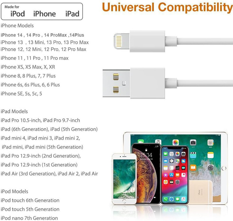 5 Pack(6Ft)Original[Apple Mfi Certified] Iphone Charger,Lightning Cable Fast gallery
