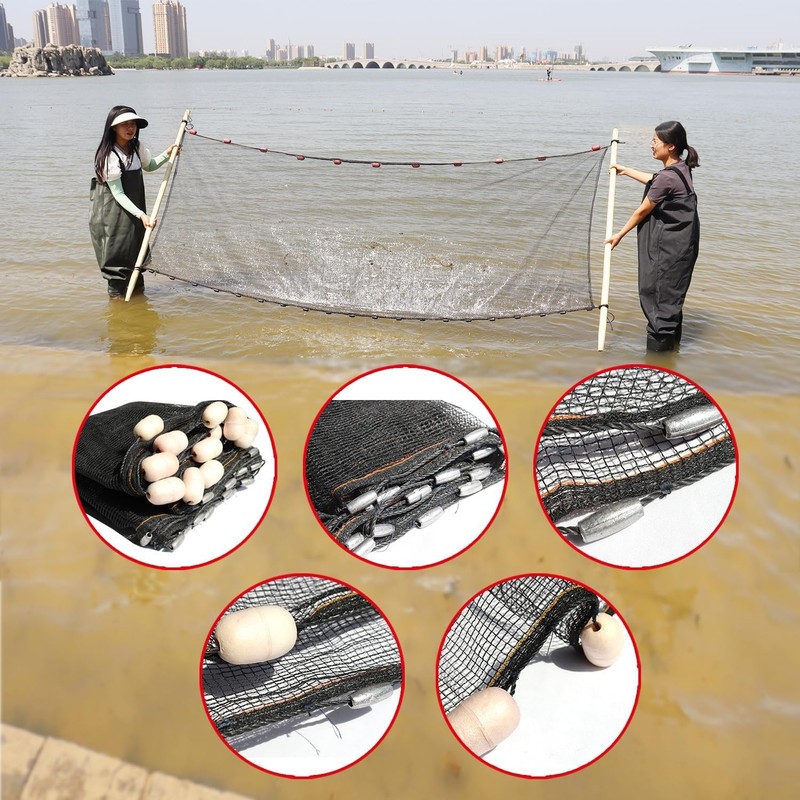 Professional Seine Net 5 to 50 ft Ultra Strong Maximizes Catch Ideal Both gallery