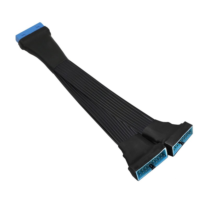 USB 3.0 Header Extension Cable, 19/20 Pin 1 to 2 Y Splitter Internal Extensio…