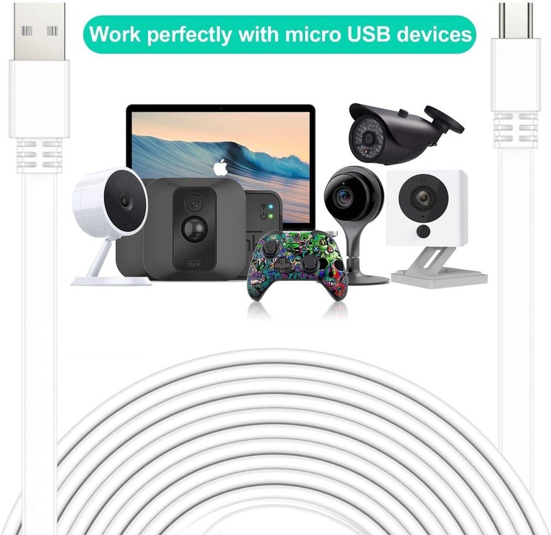 Essential 30 FT USB Power Cable - Flat Cord for Hassle-Free Security Setup gallery
