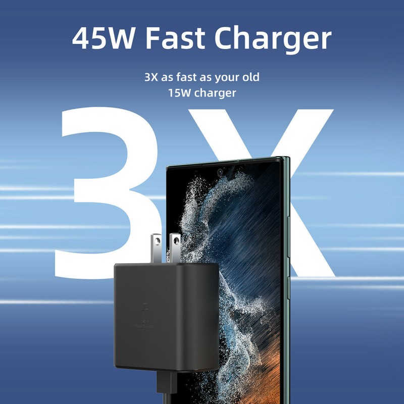45W Super Fast PD Charger Plug+6ft Cable Type C for Samsung Galaxy S23 S24 S25 + gallery