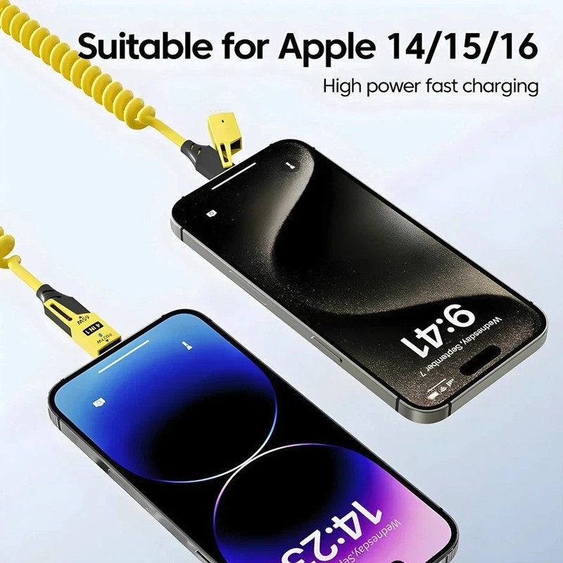 1pc 4in1 Zinc Alloy 65W Fast Charging Cable: USB-C PD Spring Data Cord - NEW gallery