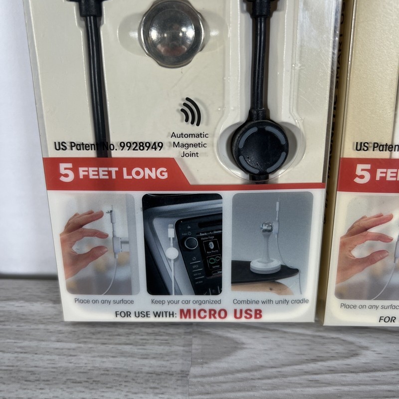(2) Micro USB Magnetic 5 Feet Cable, Charger Lead For Universal Gadgets gallery