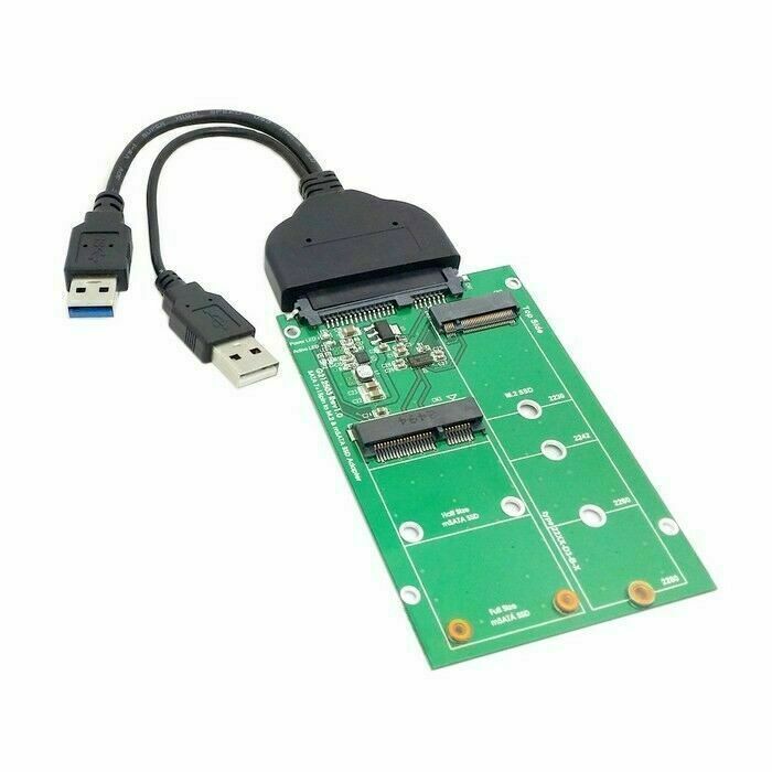 CABLECY USB 3.0 to SATA 2.5″ Hard Disk to Mini PCI- E 2 Lane M.2 mSATA SSD SATA