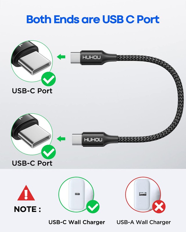 2 PACK USB C to C or A to C CABLE FAST CHARGE CORD 3/6/10FT for iPhone 15 Galaxy gallery