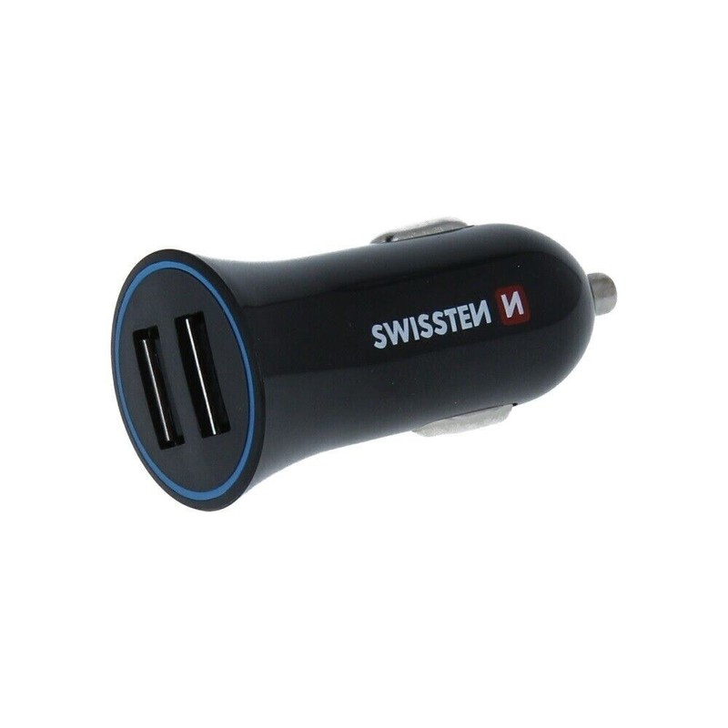 Swissten Car Charger for iPhone 15 Pro 14 Plus 13 12 11 XR XS Double Port 2.4Amp gallery
