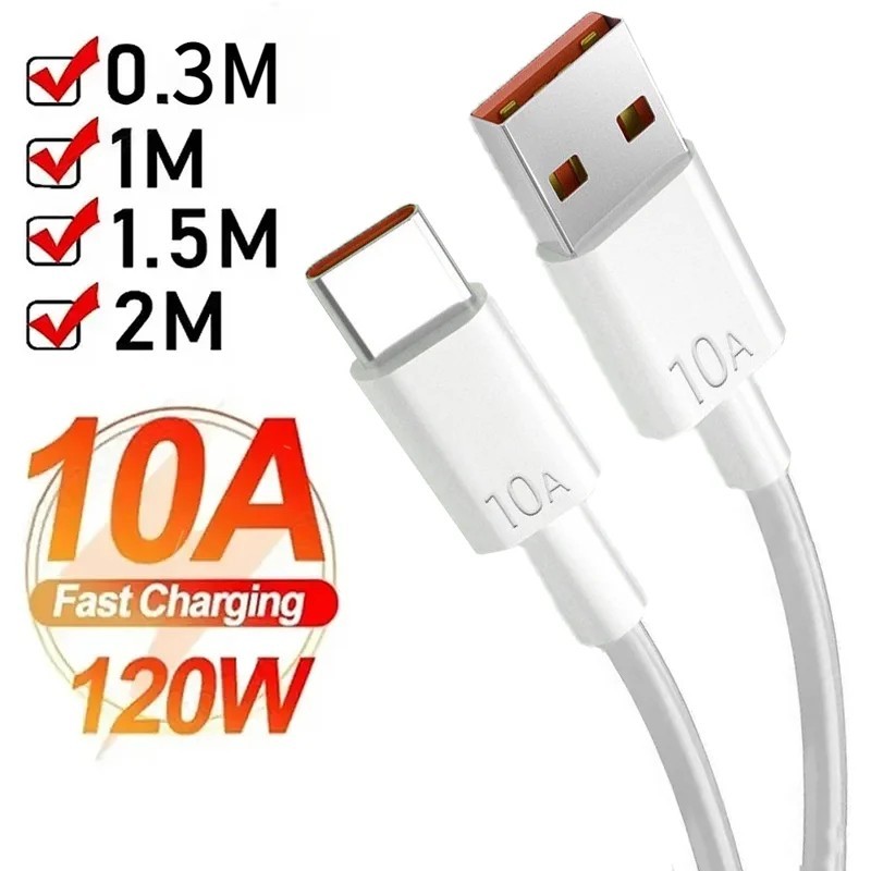 120W 10A USB A to Type-C Super Fast Charging Cable (Huawei / Xiaomi / Honor