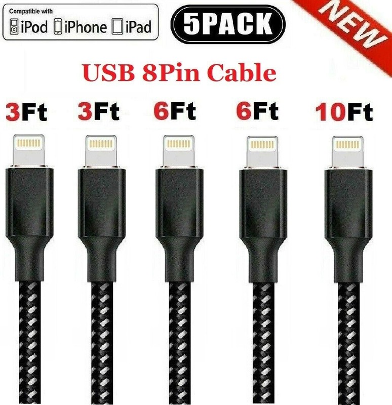 5x Heavy Duty Fast Charger Cable Charging Cord For iPhone 8 X XS 11 12 13 14 Max gallery