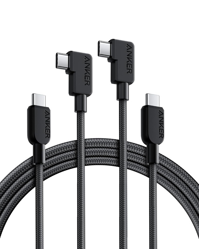 USB C to USB C Right Angle Cable, 240W 90 Degree Type-C Braided Charging Cord fo gallery