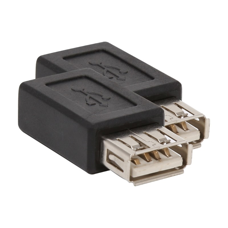 USB 2.0 Type A to Mini USB 5-Pin Type B Female/Female Adapter - 2 Pack, Black gallery