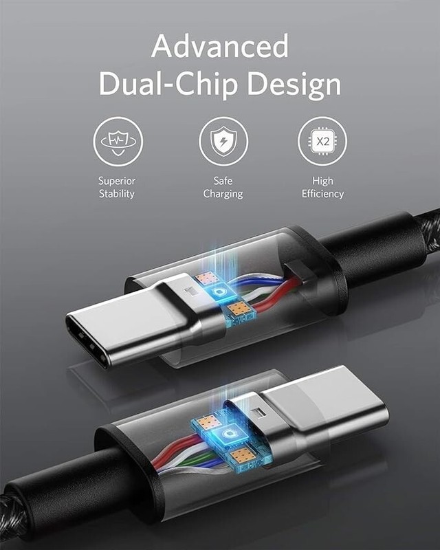 Anker USB C charger cable (6ft 100W, 2Pack), USB 2.0 type c charger fast chargin gallery