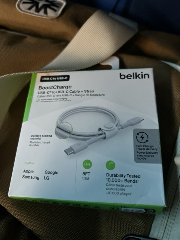 Belkin BoostCharge 5ft Braided USB-C Cable Gray Fast Charge for Apple Samsung gallery