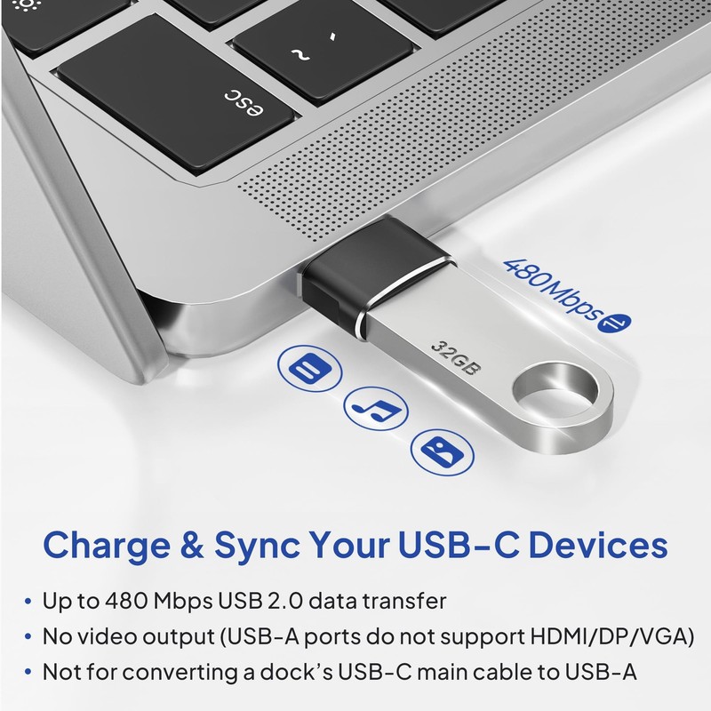 Elebase USB to USB C Adapter for iPhone 17 4Pack USBC Female to A Male Car gallery