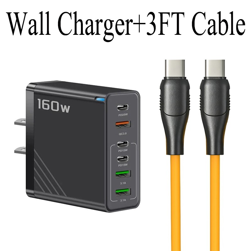160W Supe Fast Charging USB Type C Wall Charger For Samsung iPhone Android Phone