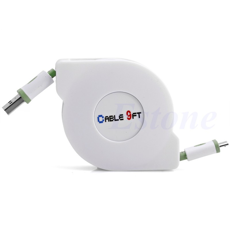 3/6/9ft Micro USB Cable for Phone Charger Retractable Charging Cord Data Sync