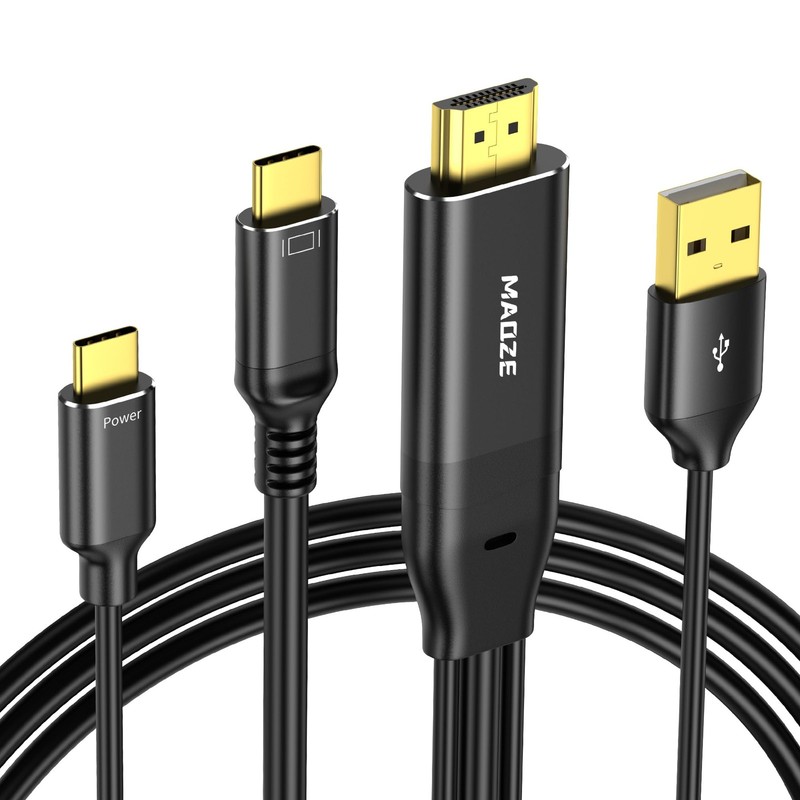 HDMI to USB Cable 4K60Hz, 6FT HDMI to Adapter with USB-PD Power, Touch-Enable…