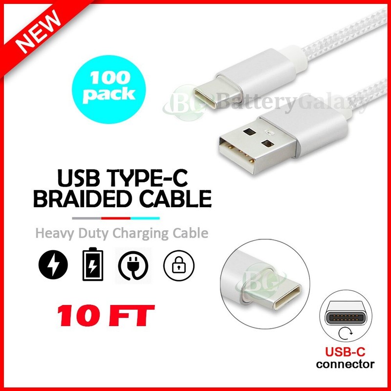 100X 10′ USB Type-C Thick Charger Cable for Google Pixel 7/7a/7 Pro/8/8a/ 8 Pro
