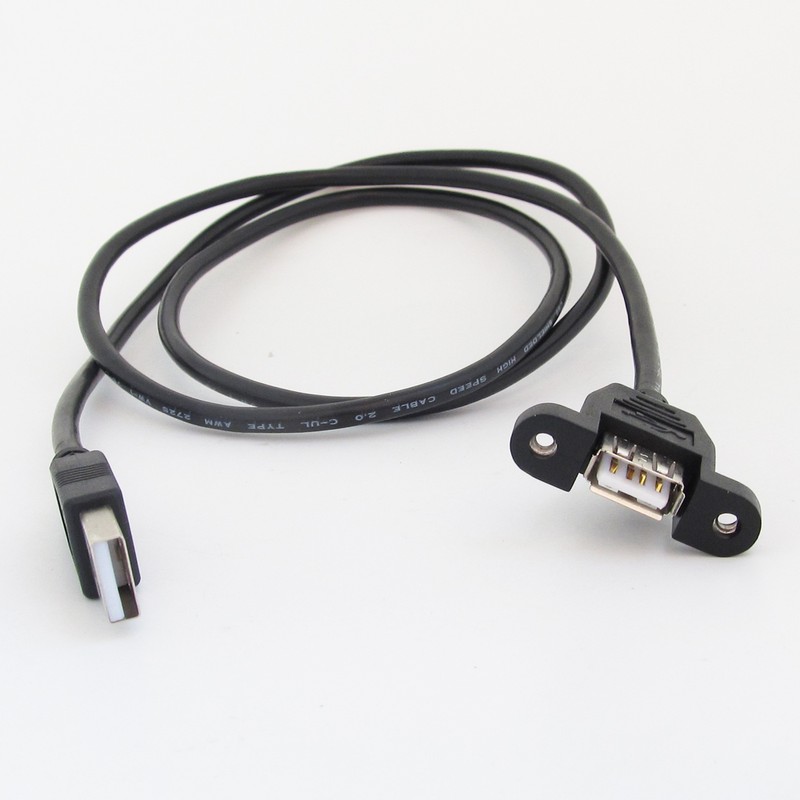 40pcs 1M/3.3FT USB 2.0 A Male to A Female Panel Mount Screw Hole Extension Cable gallery
