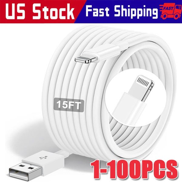 1/3PACK USB Data Fast Charger Cable Cord For Apple iPhone 5 6 7 8 X 11 12 13 lot