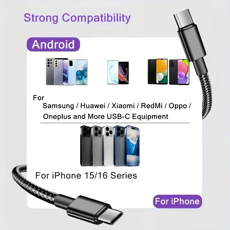 USB C to USB C Cable 60W Fast Charging Power Delivery PD Type C Cord gallery