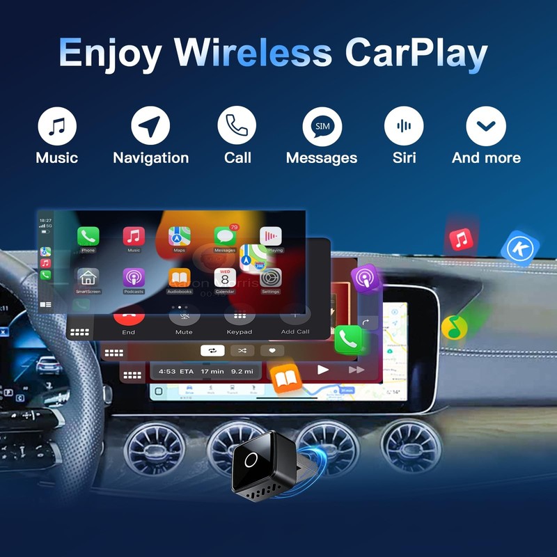 Wireless CarPlay/Android Auto Mini Adapter 2-in-1 Plug&Play Dongle for OEM Wi... gallery