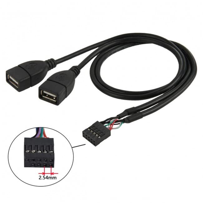 USB 10 Pin 9Pin Motherboard Female Header to Dual USB 2.0 Female Adapter Cabl... gallery
