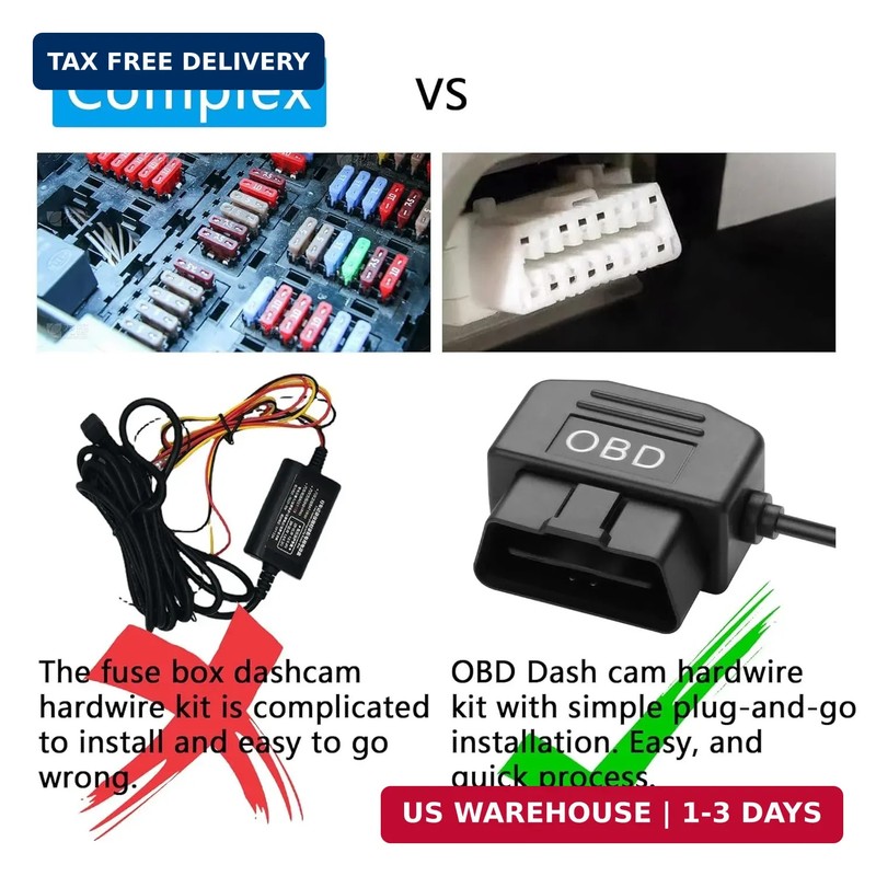 CERRXIAN OBD Power Cable for Dash Camera OBD2 to Type C Adapter Hardwire Charger gallery