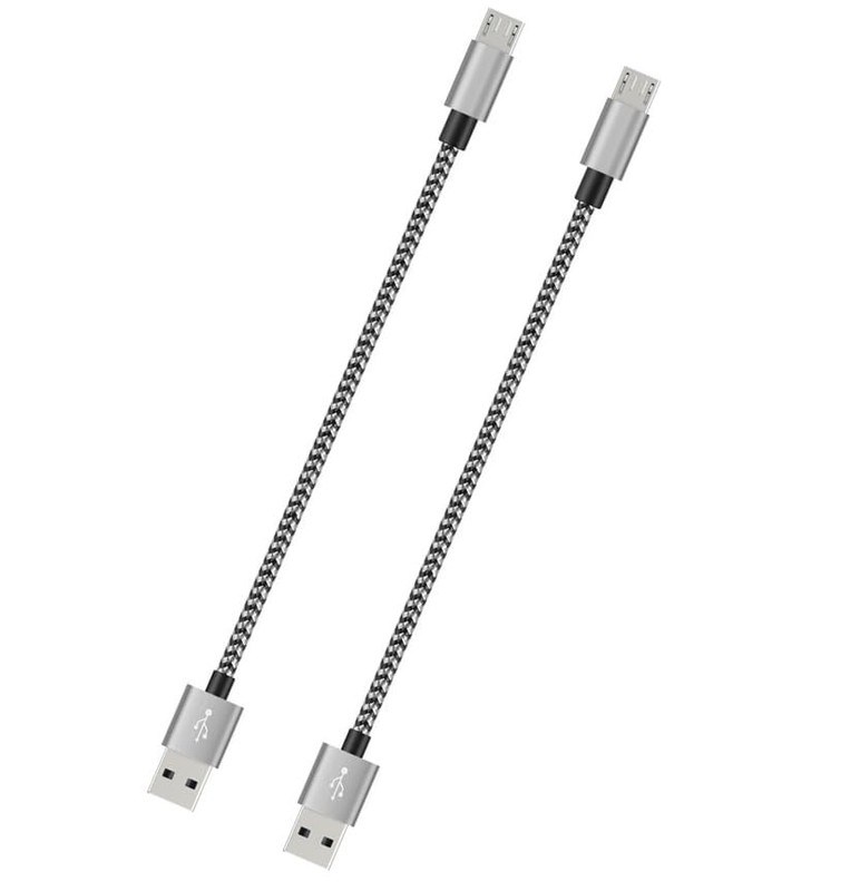 2 Pack Short 10inch Micro USB Cable Charge for Charging, High Speed Data Braided