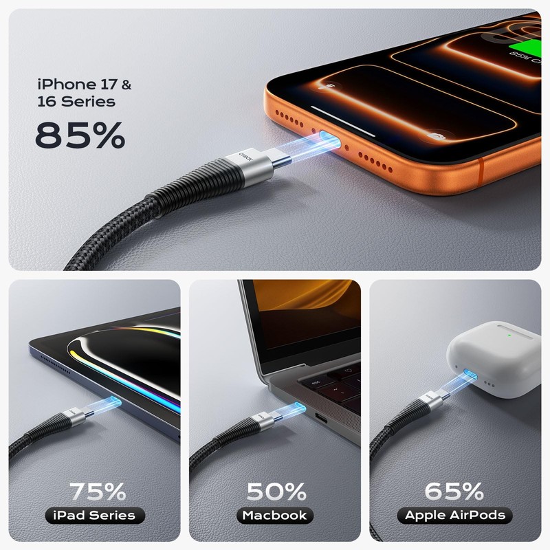 3 Pack USB A to C Cable 6ft Type C Charger Cord Fast Charging Data Line Wire gallery