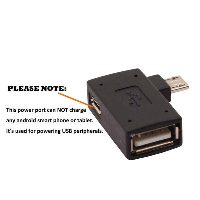2-in-1 Powered Micro USB to USB OTG Adapter 90 Degree Right Angle Connector f... gallery