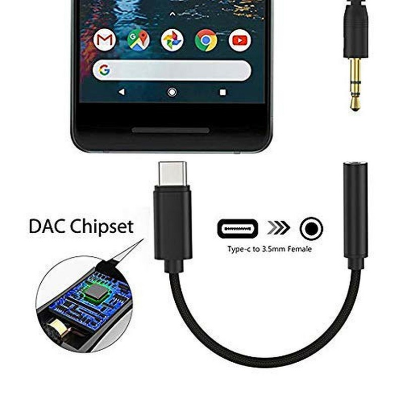 USB C Digital to 3.5 mm Headphone Jack Adapter, Stereo Adapter for Type-C Device gallery
