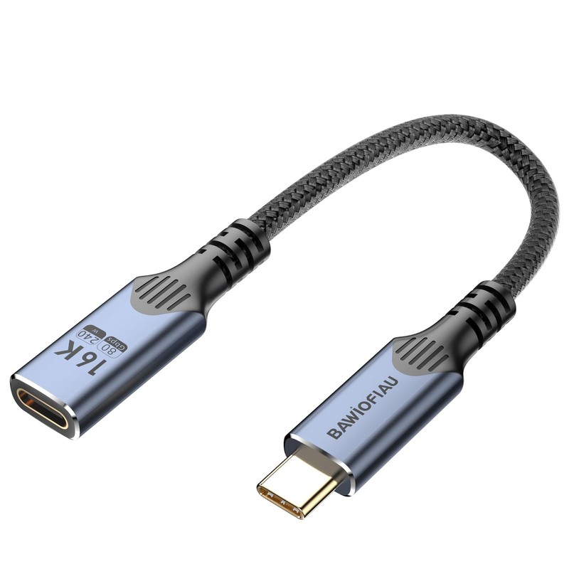 1ft/0.3M USB C Extension Cable Thunderbolt 5 80gbps 240w 5A Fast Charging 8K/16K