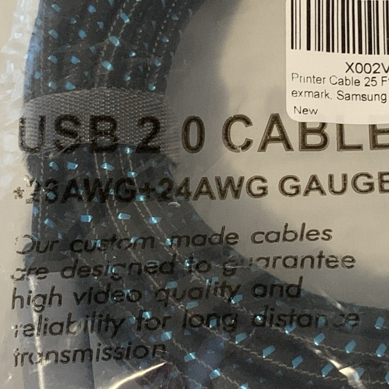 JewMod USB 2.0 Printer Cable 25 feet USB Type A to B Male Cord High Speed gallery
