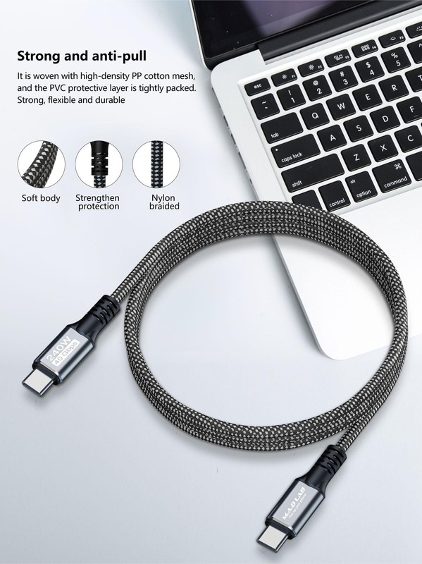M A D LAB Thunderbolt 4 Cable Compatible ; 240W Fast Charging; 40Gbps USB C D... gallery