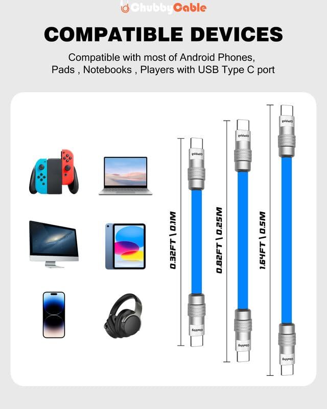 Cute Chubby - Power Bank Friendly Cable Durable Fast Charging Cord Short USB ... gallery