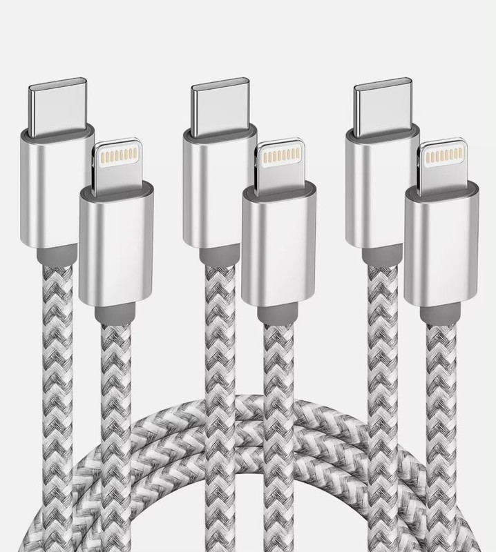 2pk/3pk C-L Fast Charger Cable 6ft PD Charging for iPhone 13/12/11 MFi Certified gallery