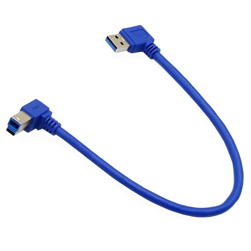 1 PC Double Angled USB 3.0 A Male To B Male Left Angle Printer Cable 1FT 30cm