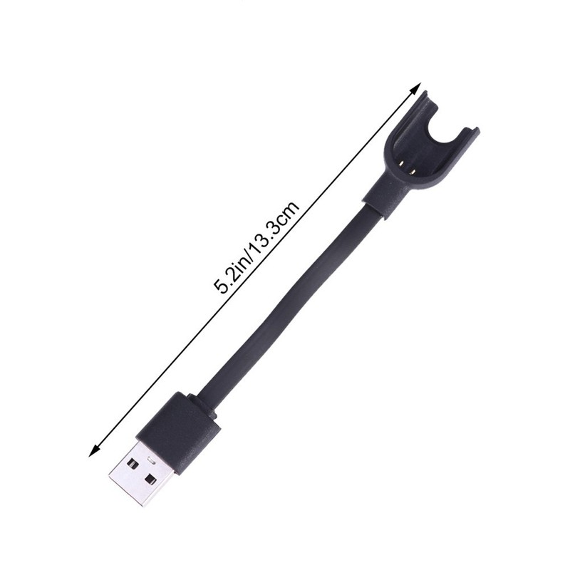 USB Charger Cable for Smartwatch Compatible with Mi Band 3 Black Flat Tpe Cord gallery