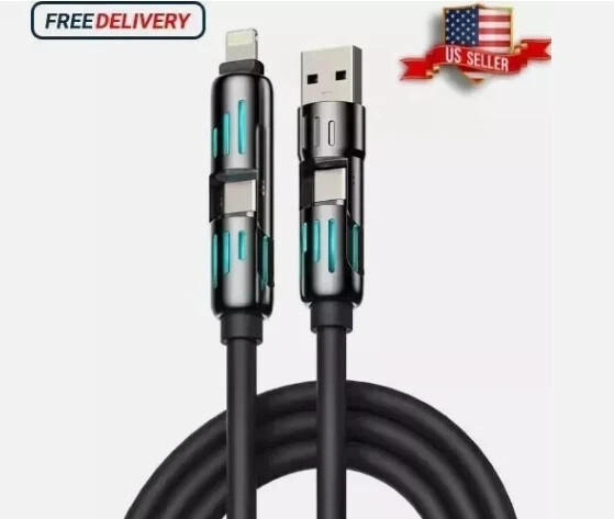 2X 4 in 1 Multi-USB Charging Cable for iphone Fast Charging/With USB A+ Type-C gallery