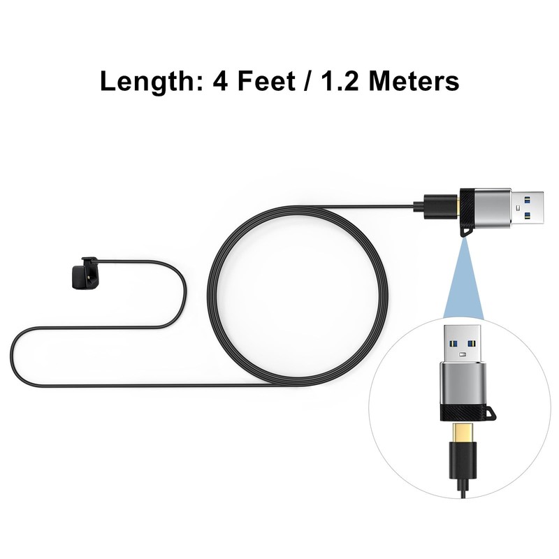 2-Pack USB C Charging Cable for Ray-Ban Meta Wayfarer Smart Glasses, Magnetic... gallery