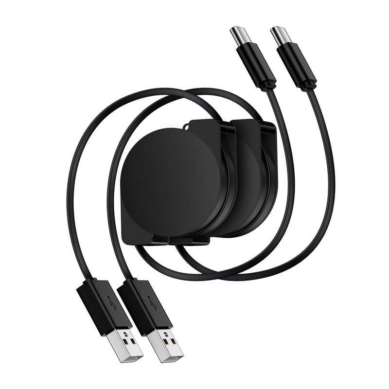 Retractable USB to USB Cord for iPhone 17 /16 Max/15 ,2Pack 3.3FT Android Aut…