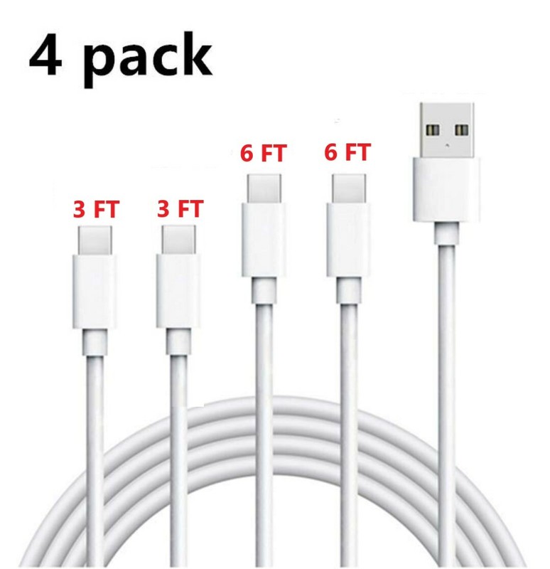 4 Pack 3FT & 6FT Cable Type C Fast Charger For Samsung Galaxy S8 S9 S10 Note A51