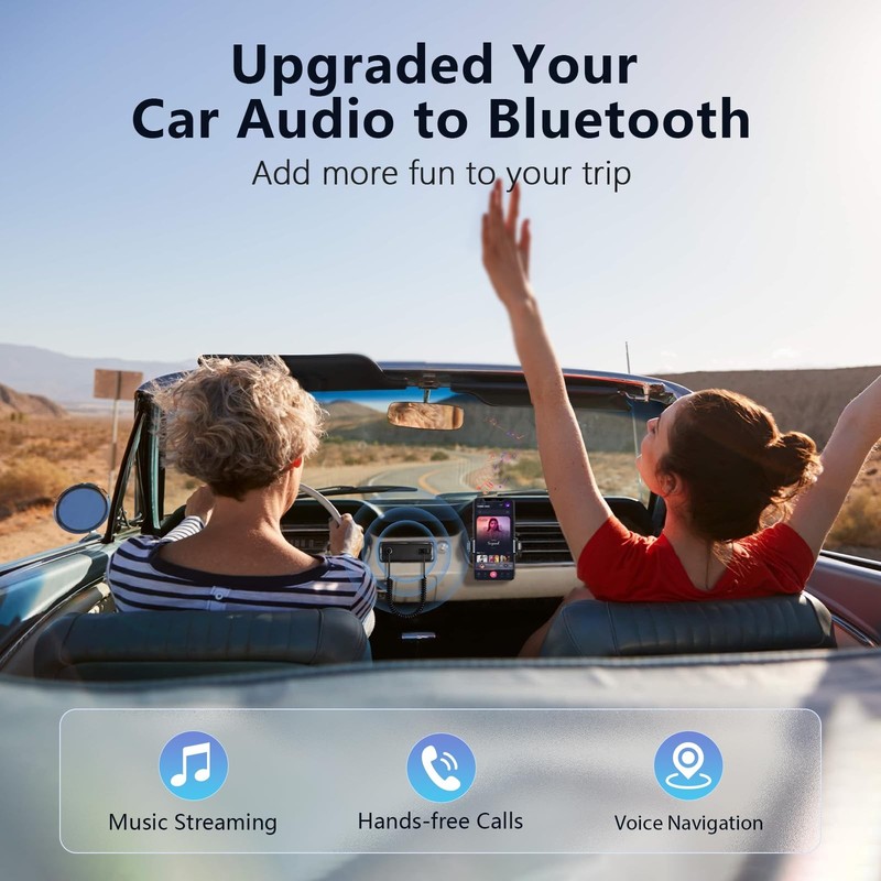 Aux Bluetooth 6.0 Car Adapter, 3.5mm Bluetooth Receiver for Car Audio Home St... gallery