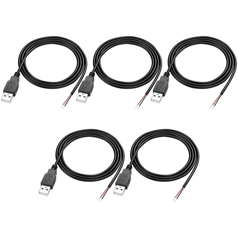 USB 2.0 Pigtail Cable Male Plug 2 Pin Open End Bare Wire, USB A Male to 2 Pin...