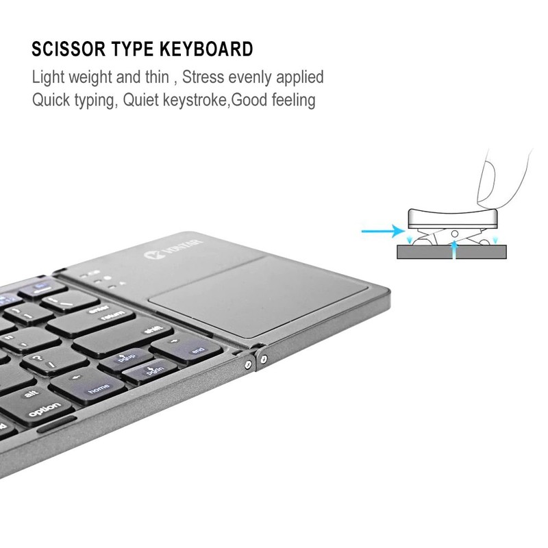 For TCL 60/60R/SE/NxtPaper - Wireless Keyboard Folding Rechargeable Portable gallery