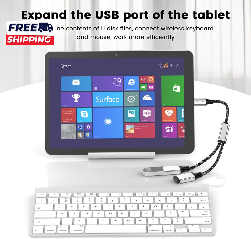 USB C to USB Adapter Type C Splitter Dual USB 2.0 OTG Y-Cable for Iphone17/16 gallery