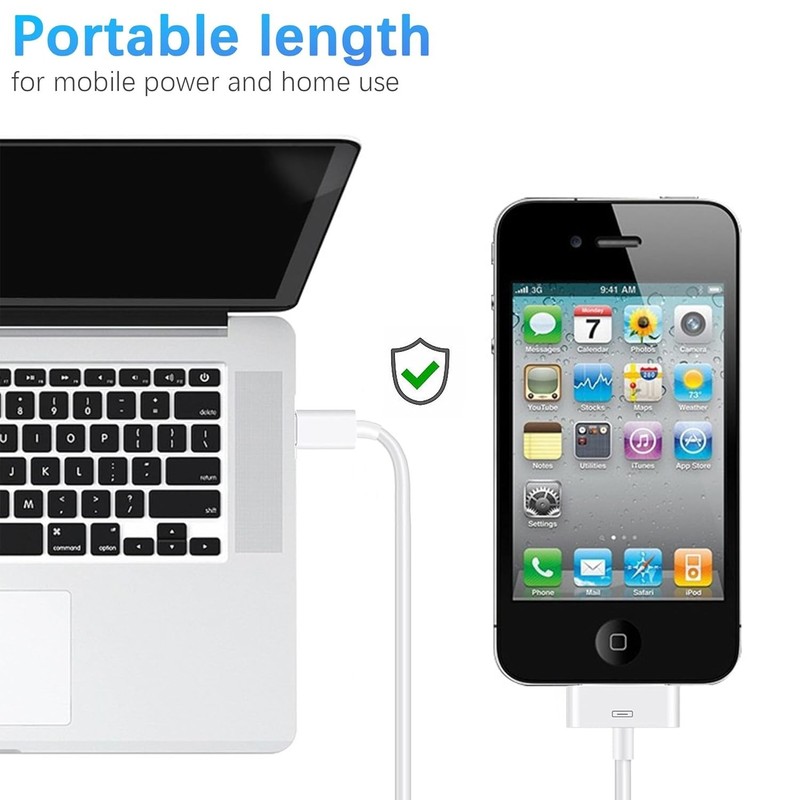 30 Pin to USB C Adapter Ipod Charger Nylon Braided Fast Charging Data Cord Next gallery