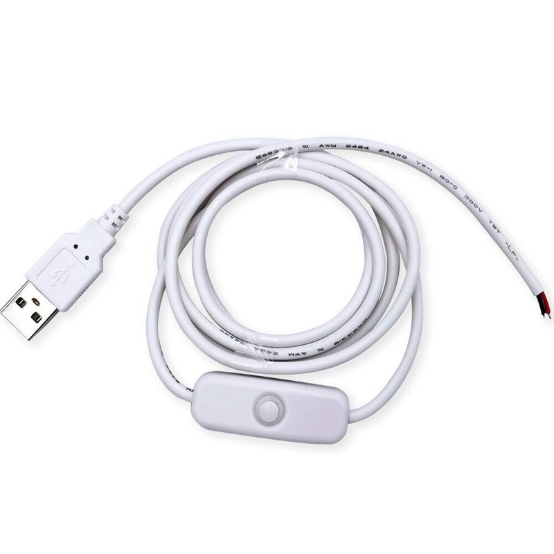 Usb Male To Dc 2 Pin Wire Push Button Switch Conversion Cable Cord With Onoff Po
