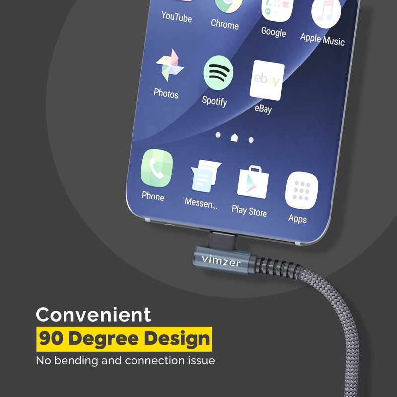 90° USB-C Cable FAST Charger Type-C Data Sync Charging Cord for Motorola Phones gallery